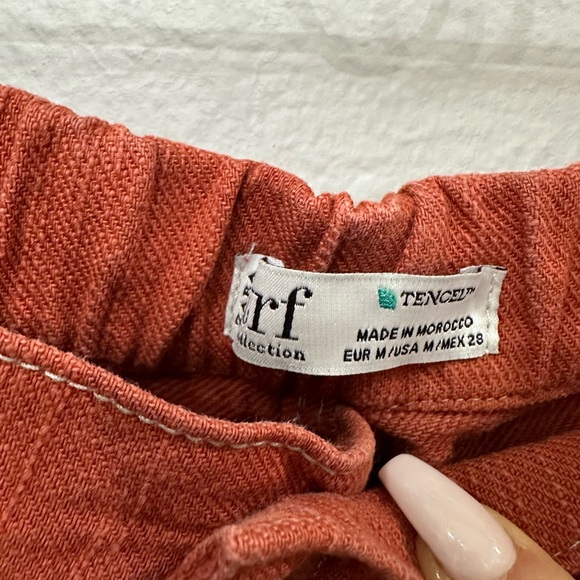 Zara TRF Collection Cotton Tencel High Rise Raw Hem Pants Size Medium - Picture 3 of 7